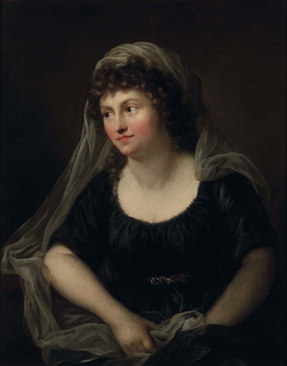 Anton Graff Attr., Portrait Of A Lady With A Veil-photo-2