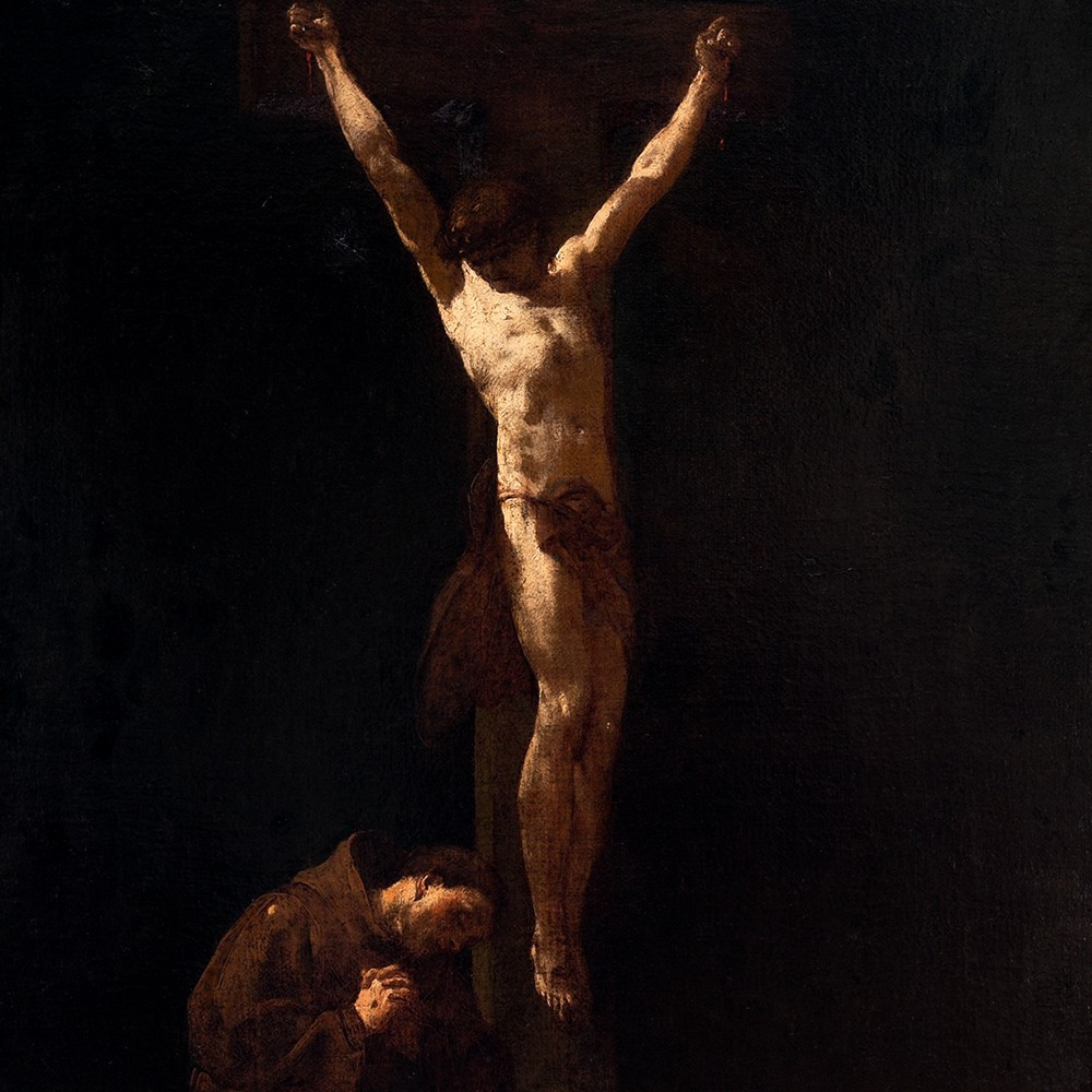 GIOVANNI BATTISTA PIAZZETTA attrib. à, CRUCIFIXION AVEC SAINT FRANÇOIS-photo-3