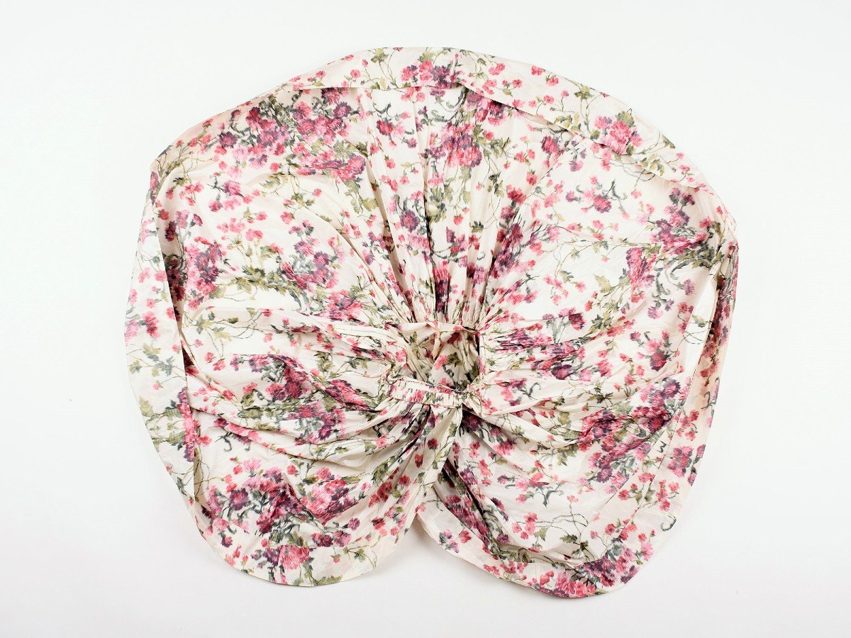 Flowery Heathered Silk Taffeta Ball Gown - France Circa 1955-photo-7