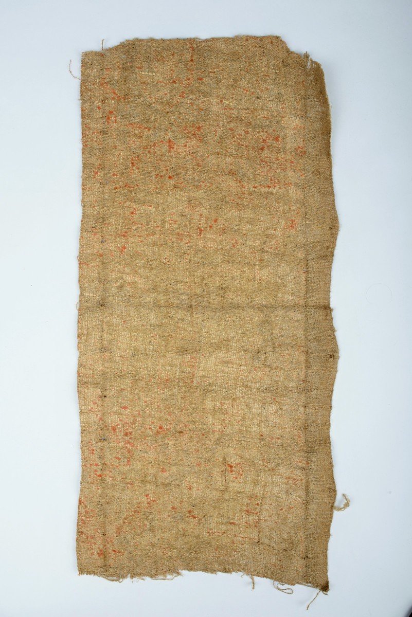 Rare Document D’une Toile Imprimée En Tontisse Corail - France Période Régence Circa 1720-photo-2