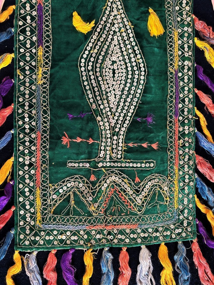 Sahel Headdress In Embroidered Velvet And Silver Thread - Tunisia Circa 1930-photo-3