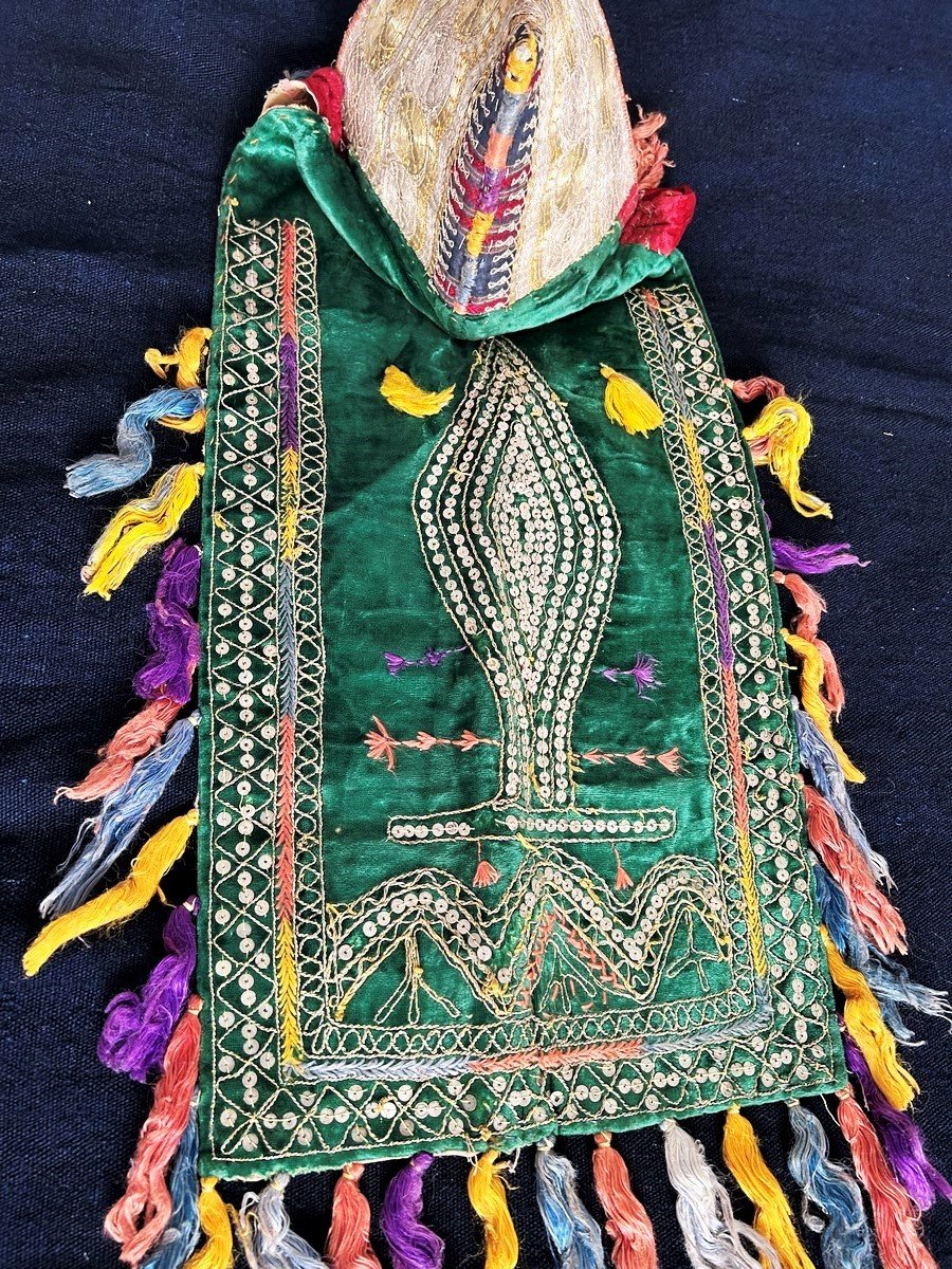 Sahel Headdress In Embroidered Velvet And Silver Thread - Tunisia Circa 1930-photo-5