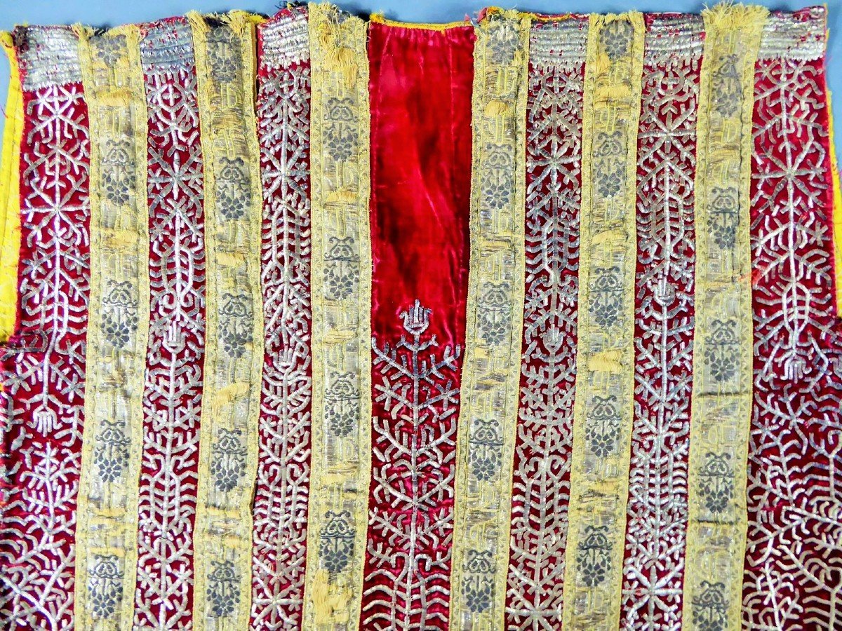 Tunisian Ceremonial Tunic Embroidered Velvet With Silver Blade - Ottoman Period Circa 1860-photo-6