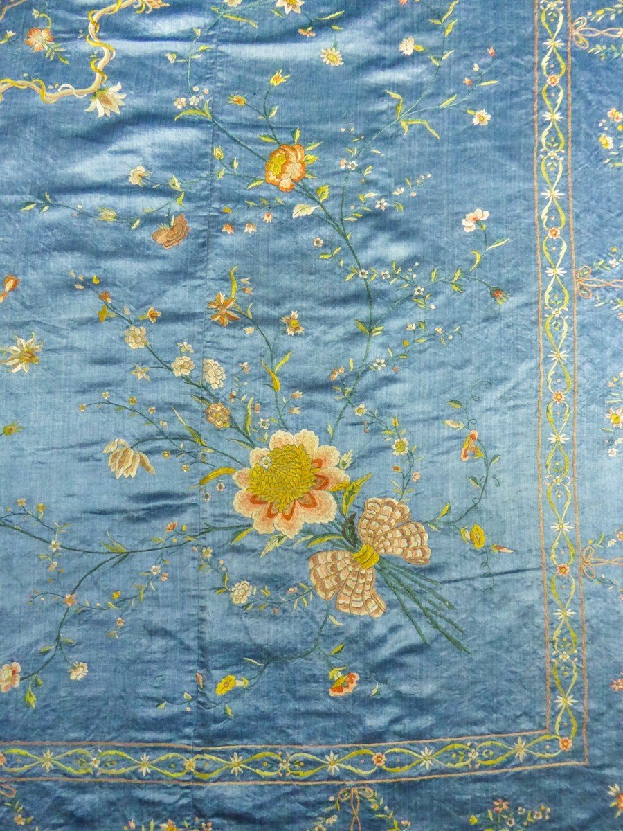 China / Canton Embroidered Satin Wall Hanging For Export Compagnie Des Indes - Europe Circa 1780-photo-3
