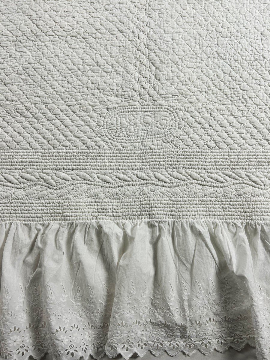 Quilted Quilt In Batiste Monogrammed Hb - Provence 1890-photo-4