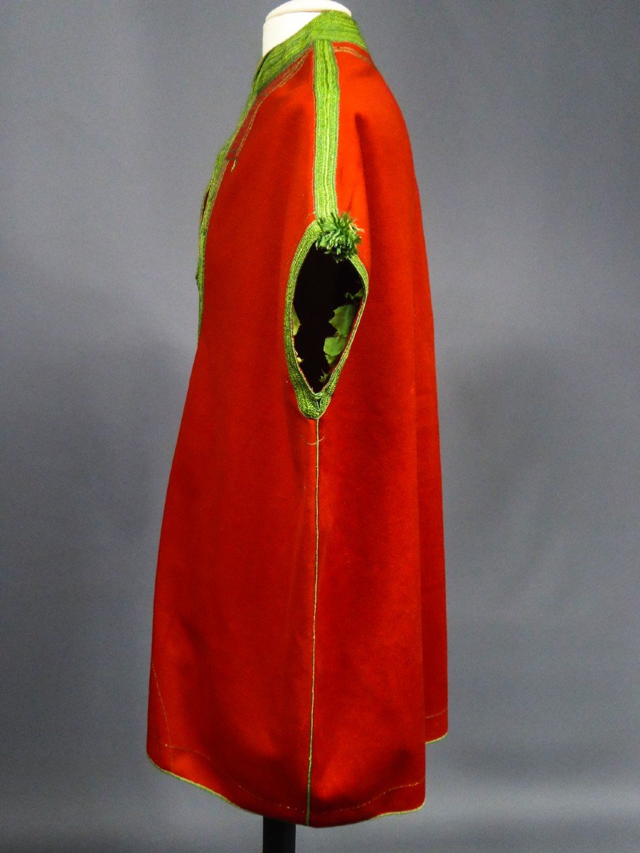 Ceremonial Jebba Tunic In Embroidered Silk Felt - Tunisia Circa 1900-photo-4