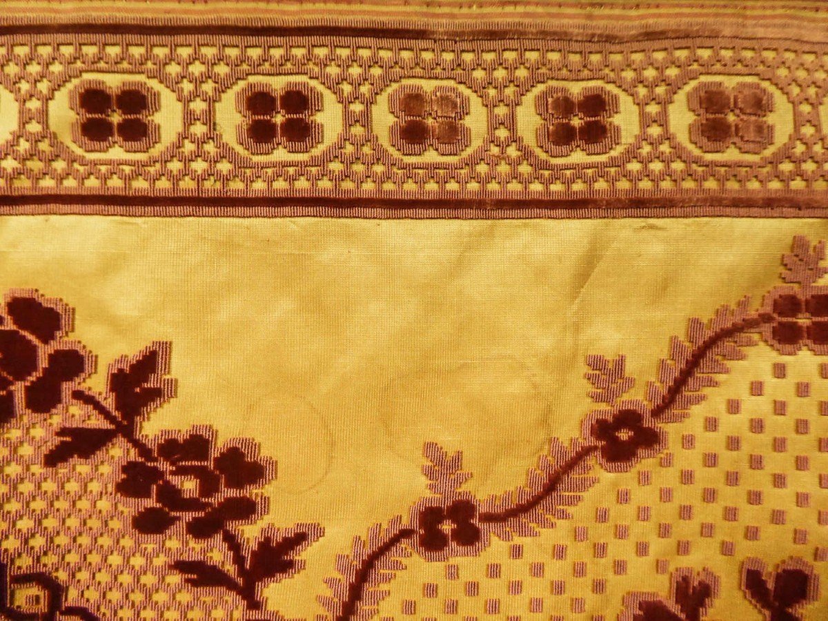 Chiseled Velvet Border In The Taste Of Philippe De Lassale - Late 18th Early 19th Century France-photo-3