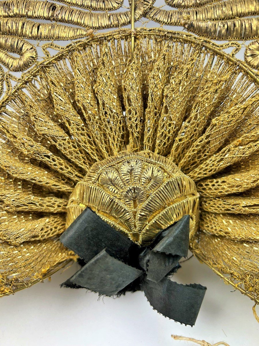 A Bodensee-radhaube Golden Lamé Headdress From Eastern Switzerland 19th Century-photo-5