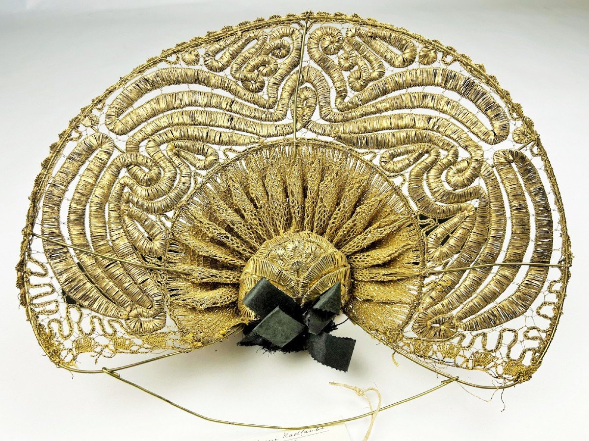 A Bodensee-radhaube Golden Lamé Headdress From Eastern Switzerland 19th Century