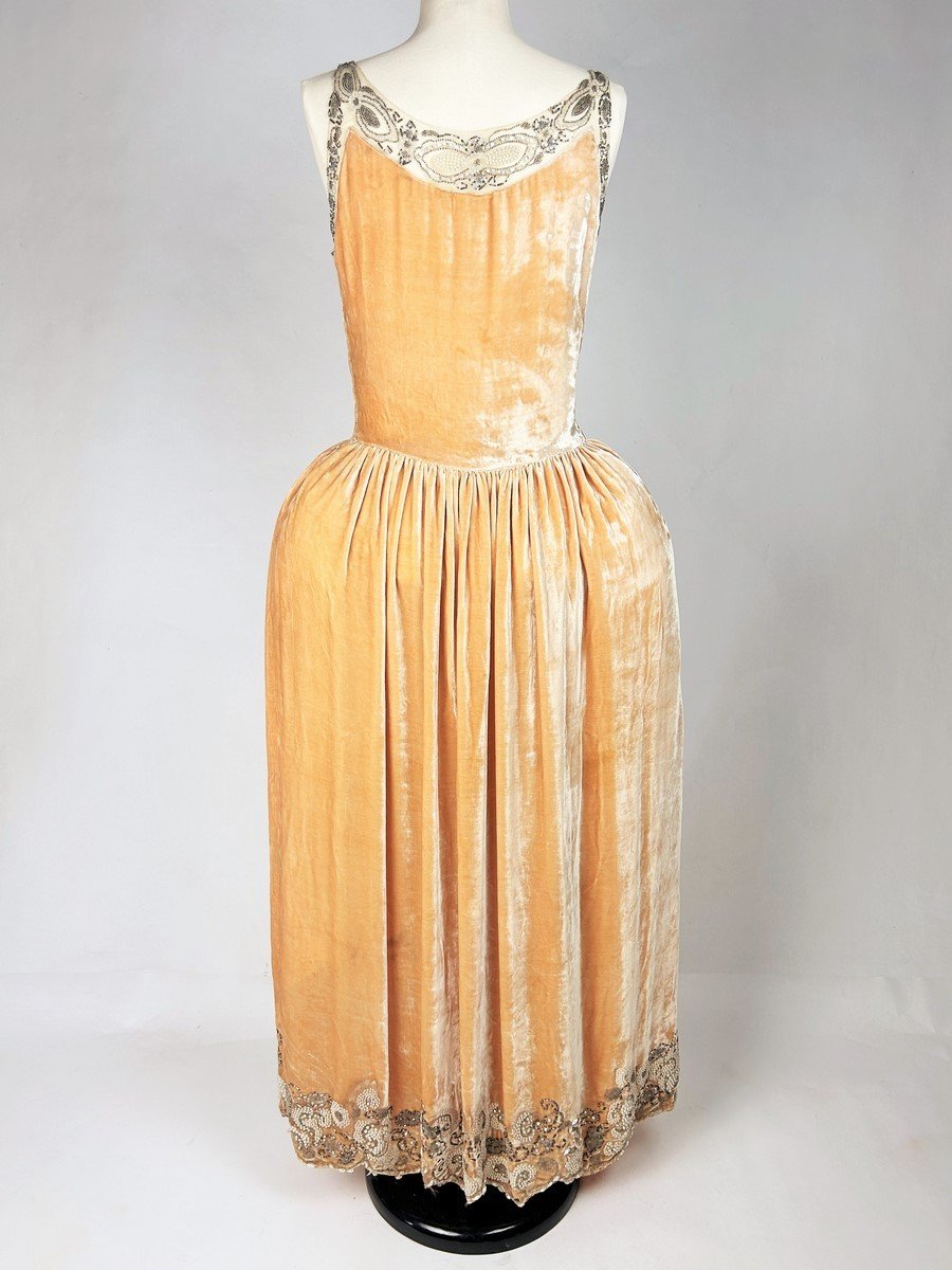  Robe De Style En Velours Pêche De Jeanne Lanvin Haute Couture - Collection Ah 1924-1925-photo-6