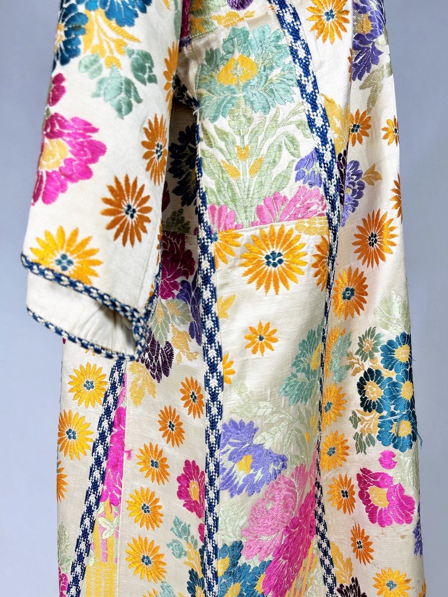 Ceremonial Kaftan In Silk Lampas From Fez Or Lyon - Morocco Circa 1900-1930-photo-8