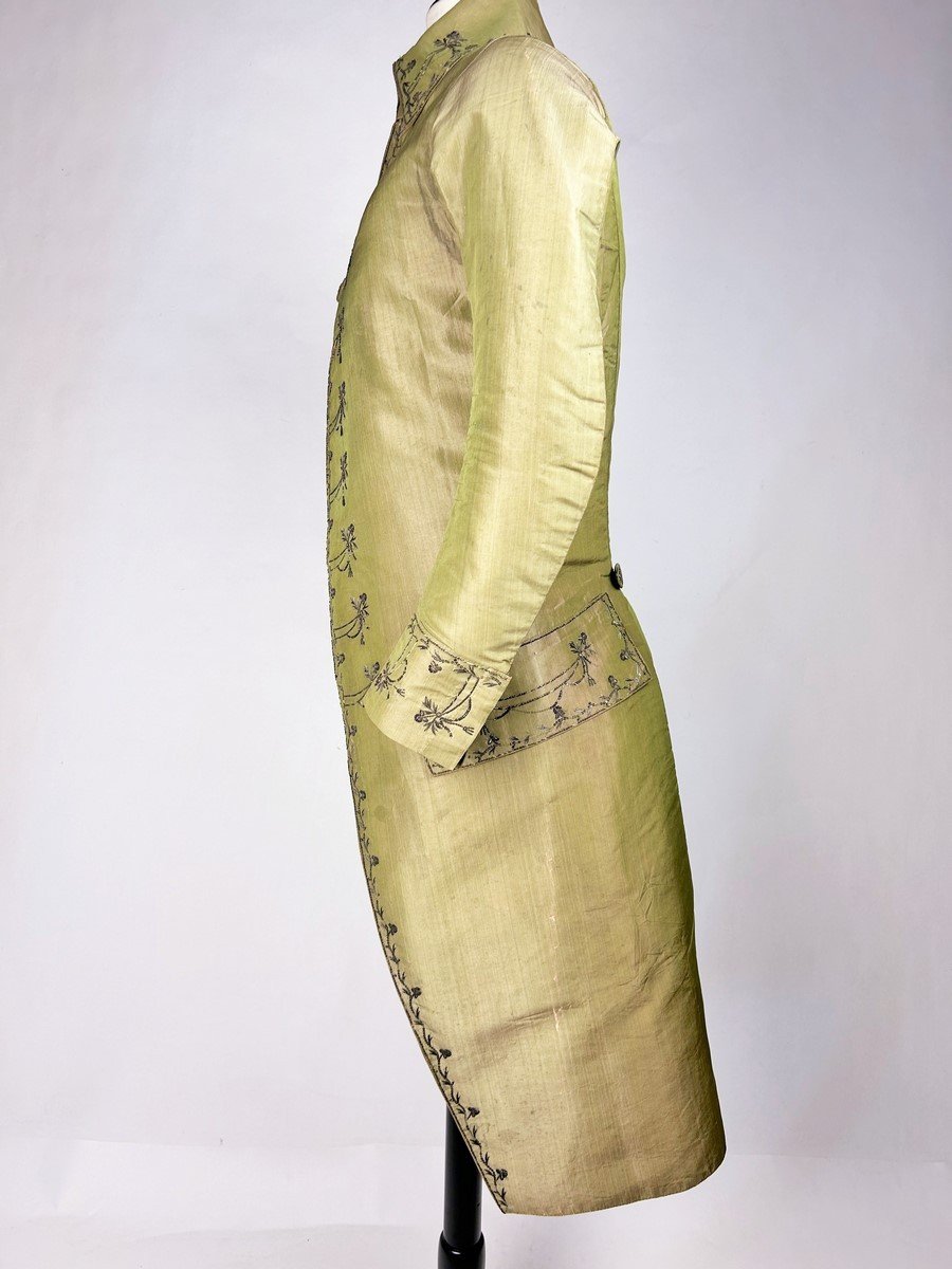 A Dressed Up In Changing Taffeta Embroidered With Cannetilles And Tinsel, Louis XVI Period-photo-4