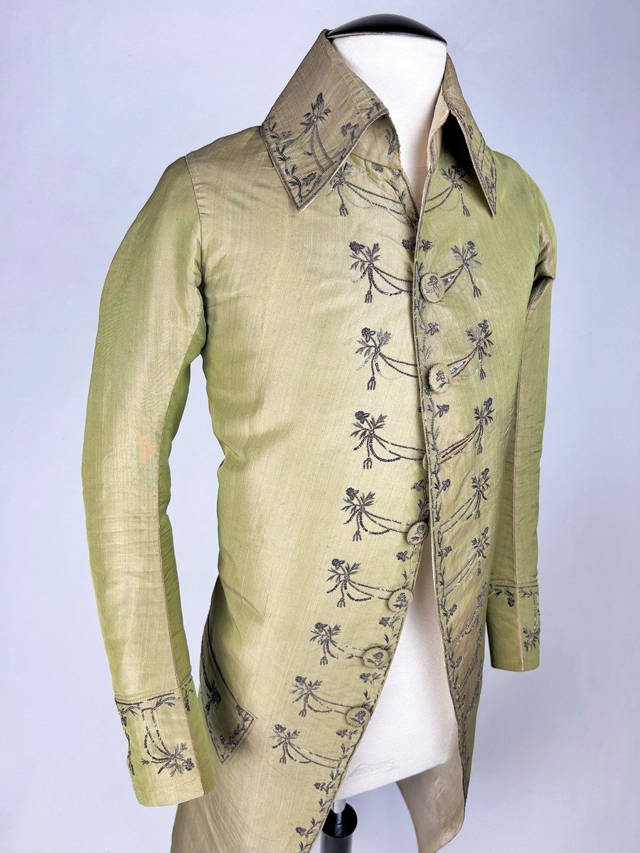 A Dressed Up In Changing Taffeta Embroidered With Cannetilles And Tinsel, Louis XVI Period