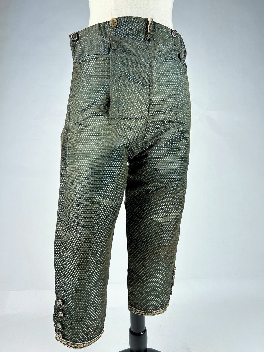 Miniature Gentleman's Breeches In Lampas - France Louis XVI Period Circa 1780-photo-2