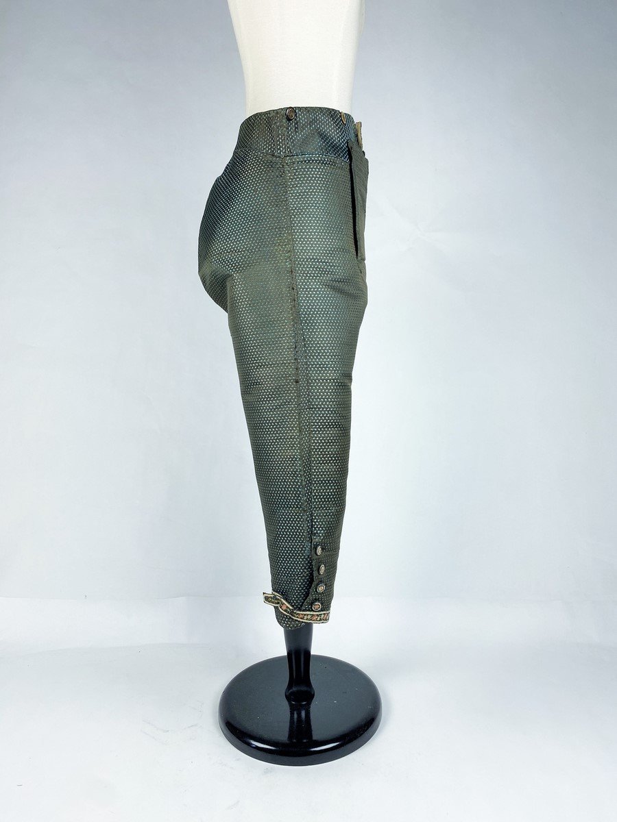 Miniature Gentleman's Breeches In Lampas - France Louis XVI Period Circa 1780-photo-3