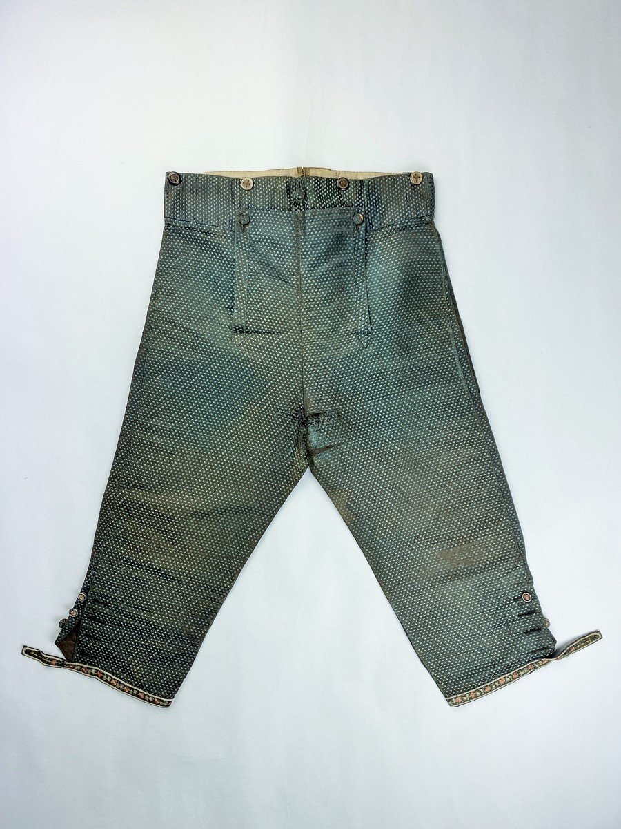 Miniature Gentleman's Breeches In Lampas - France Louis XVI Period Circa 1780-photo-4