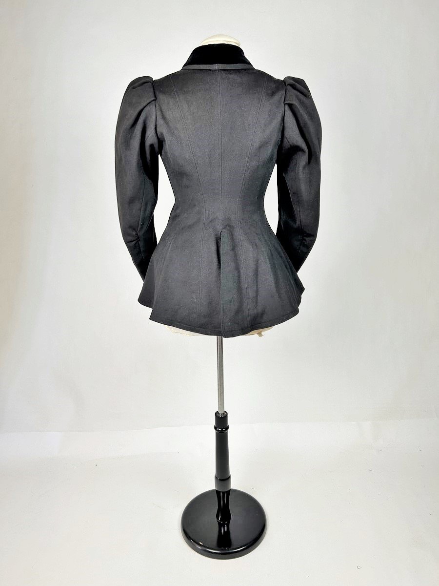 Veste d'Amazone En Drap De Laine Et Velours - France Circa 1895-1905-photo-3