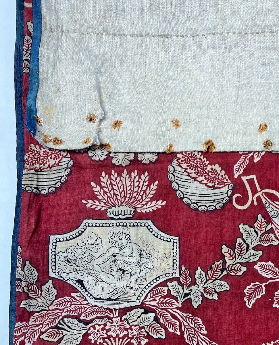 Indian Cloth From Normandy Printed With Garance Of Scenes Of Bacchus - France Circa 1805-photo-4