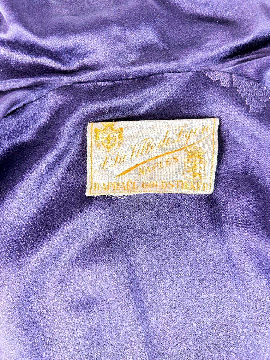 Manteau d'Apparat En Satin Noir Griffé à La Ville De Lyon Circa 1900-photo-2