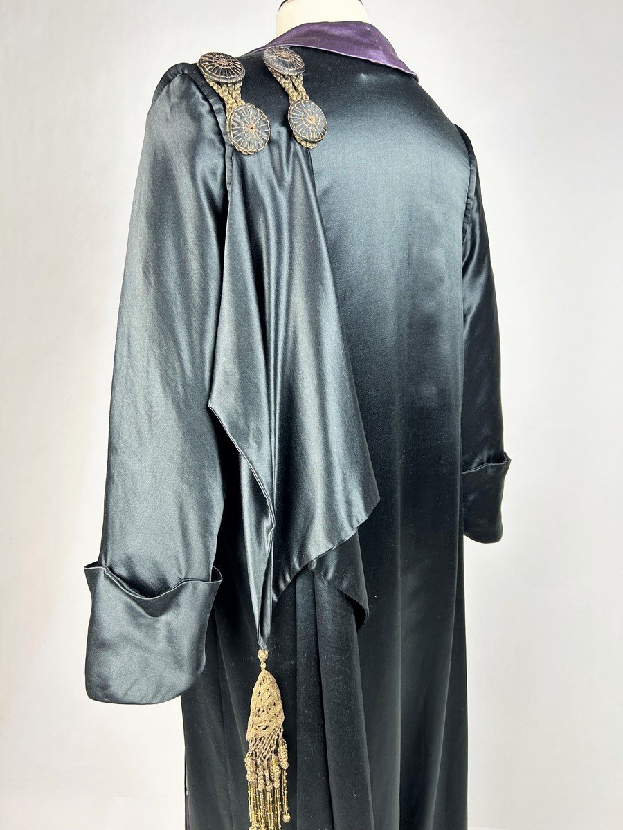 Black Satin Ceremonial Coat Branded To The City Of Lyon Circa 1900-photo-4