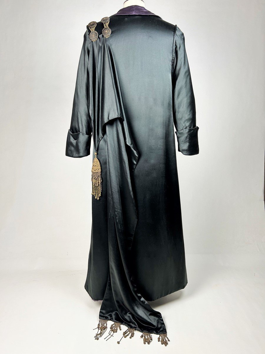 Black Satin Ceremonial Coat Branded To The City Of Lyon Circa 1900-photo-6