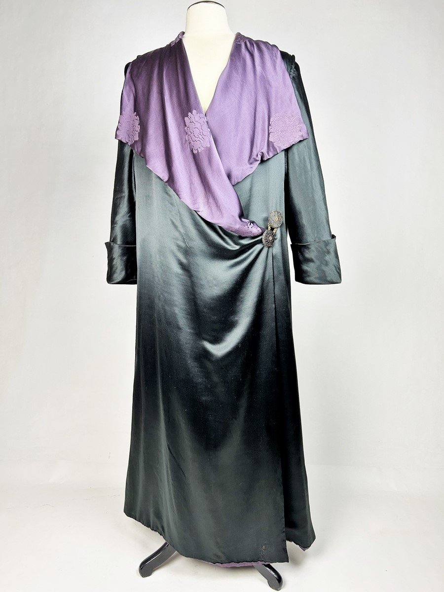 Black Satin Ceremonial Coat Branded To The City Of Lyon Circa 1900-photo-8