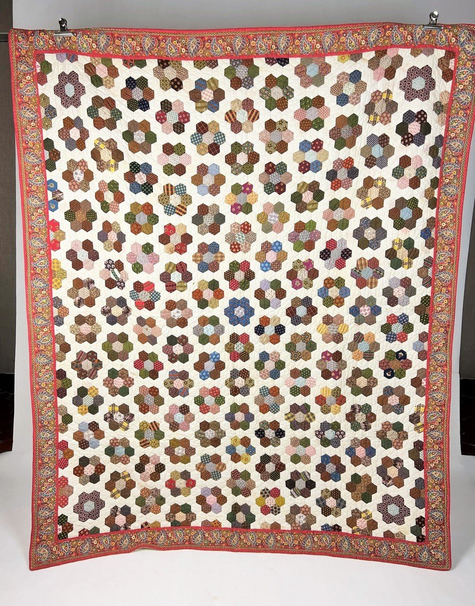 Courtepointe En Patchwork d'Indiennes - Provence Circa 1840-1850