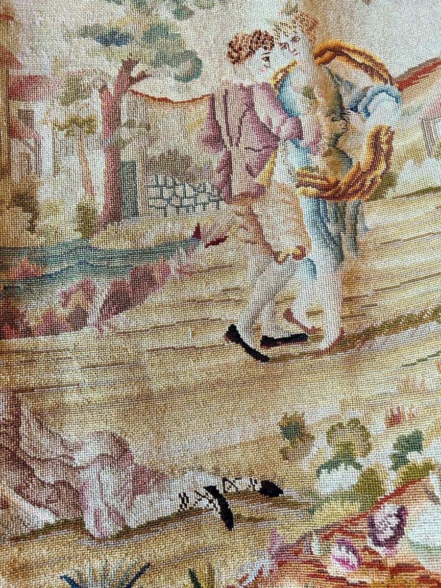 Une Tapisserie Au Petit Point 18e 19ème - Dosseret De Canapé-photo-7