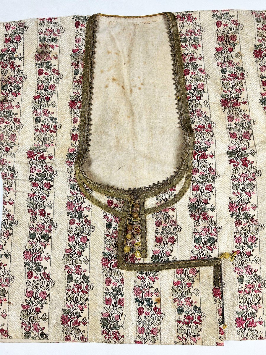 Precious Ceremonial Bodice In Brocaded Silk Lampas - Mughal India Or Persia - Late 18th Century-photo-3