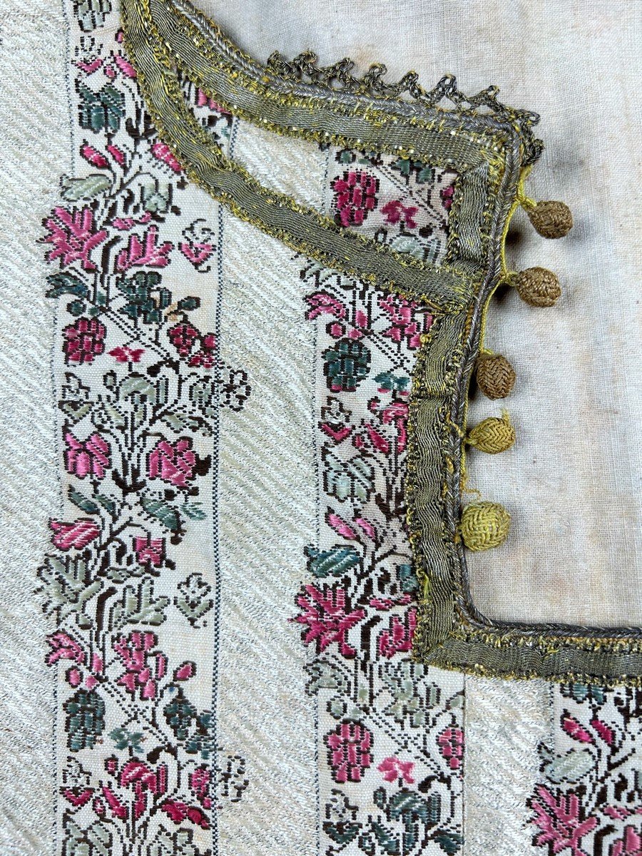 Precious Ceremonial Bodice In Brocaded Silk Lampas - Mughal India Or Persia - Late 18th Century-photo-6