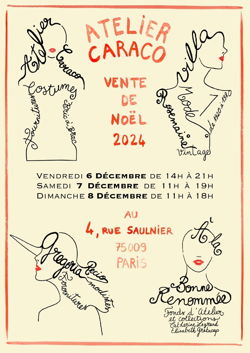 Vente De Noël à l'Atelier Caraco - Paris 6, 7 Et 8 Décembre