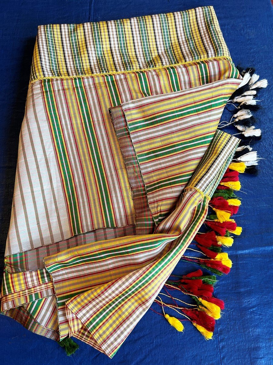 Large Tunisian Silk Shawl Circa 1950-photo-7