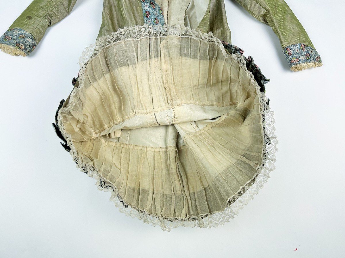 Child's Dress In Taffeta And Reused Maubois Droguet - France 19th Century-photo-8