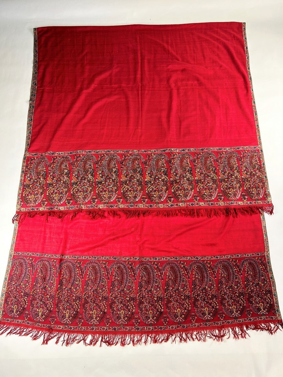 Espoliné Shawl In Indian Cashmere - Compagnie Des Indes Late 18th Century-photo-4