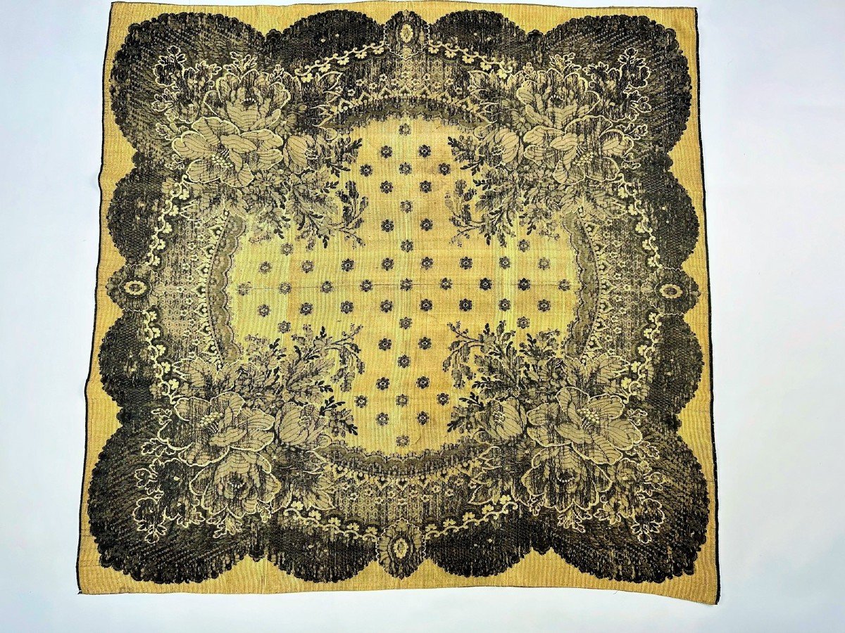 Woven Silk Fichu With Lace Decor - France Or Russia Circa 1865-photo-2