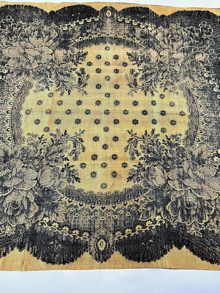 Woven Silk Fichu With Lace Decor - France Or Russia Circa 1865-photo-3