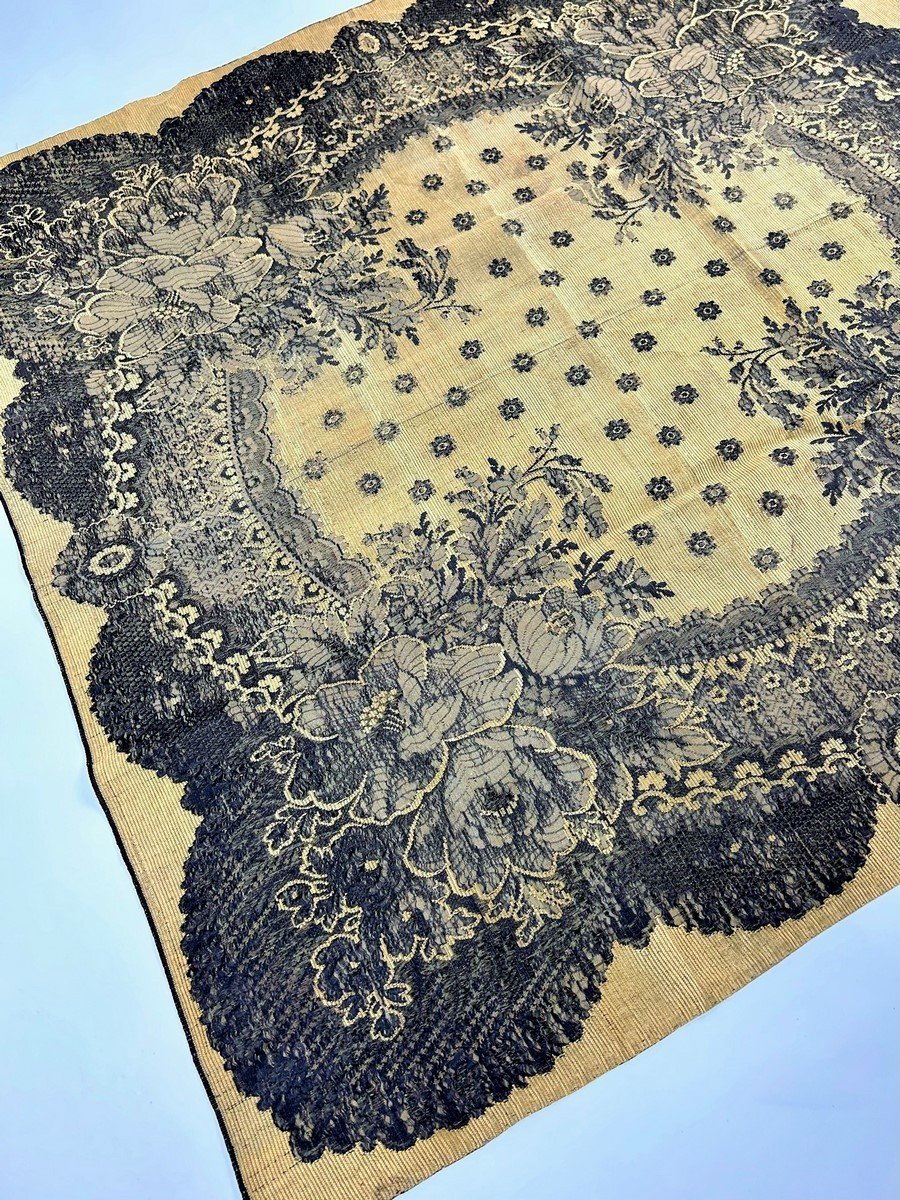 Woven Silk Fichu With Lace Decor - France Or Russia Circa 1865-photo-4