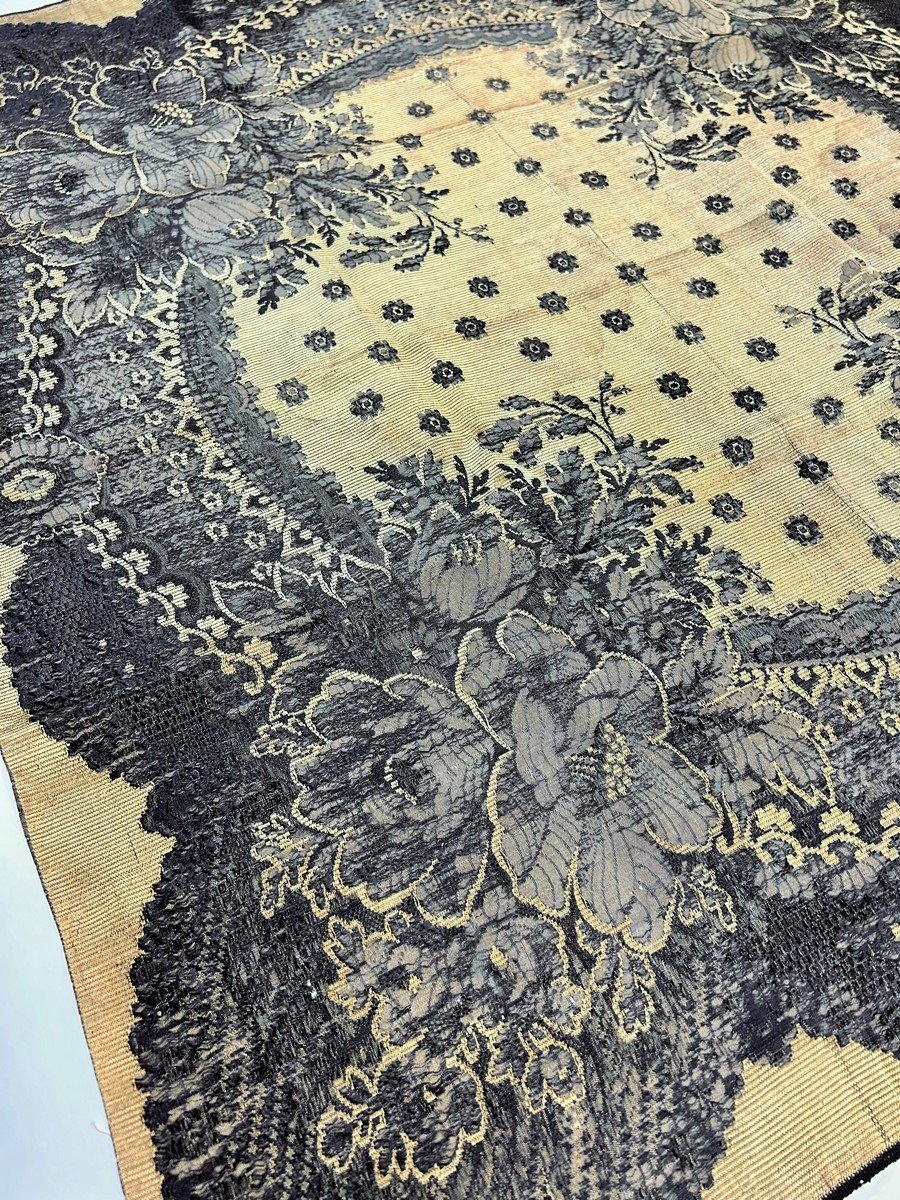 Woven Silk Fichu With Lace Decor - France Or Russia Circa 1865-photo-4