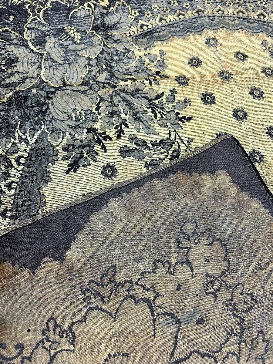 Woven Silk Fichu With Lace Decor - France Or Russia Circa 1865-photo-5