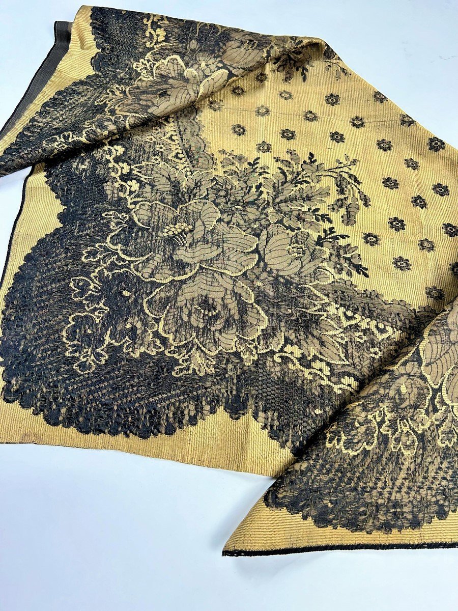 Woven Silk Fichu With Lace Decor - France Or Russia Circa 1865-photo-7