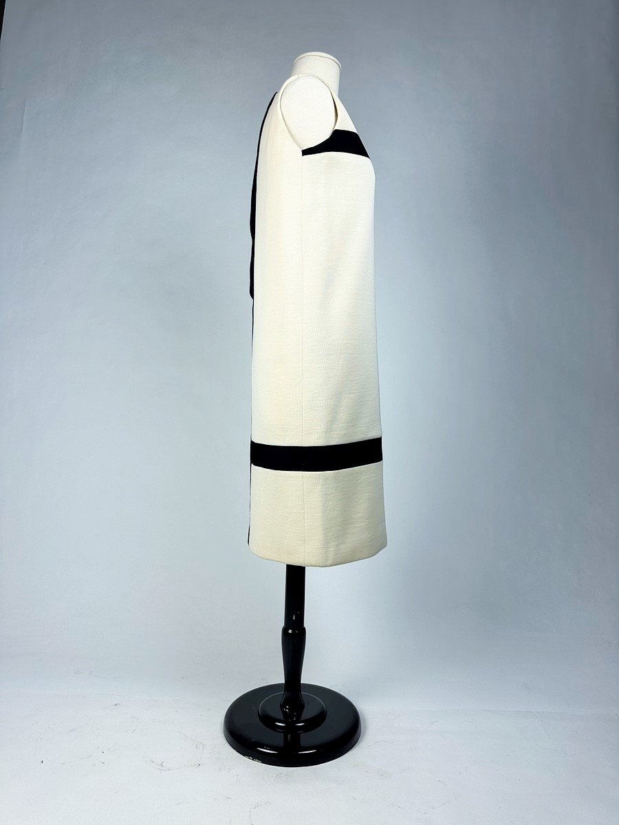 Robe De Cocktail D’yves Saint Laurent Haute Couture – Hommage à Mondrian – A H 1965-1966-photo-4