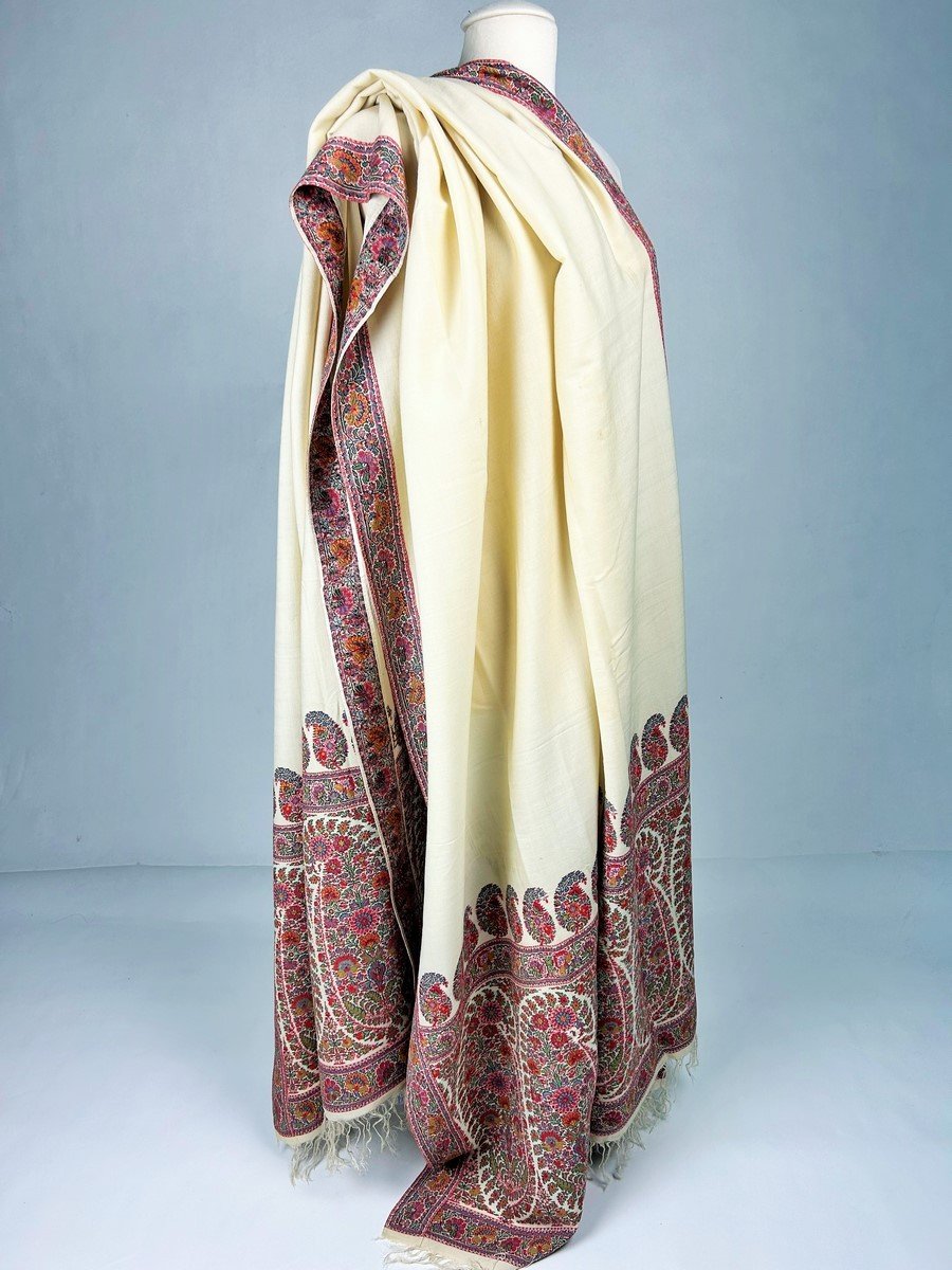 Paisley Cashmere Shawl, Empire Or Regency Fashion - Scotland Circa 1810-1830-photo-8