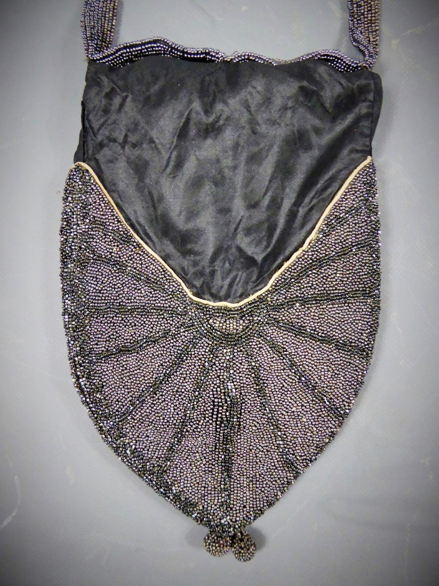 Art Deco Reticle In Taffeta And Marcasite Beads Circa 1925-photo-2