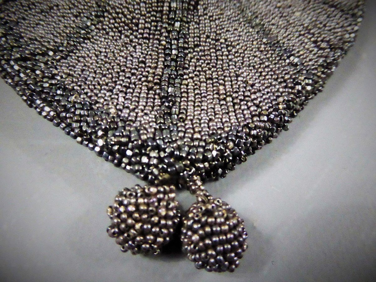 Art Deco Reticle In Taffeta And Marcasite Beads Circa 1925-photo-1