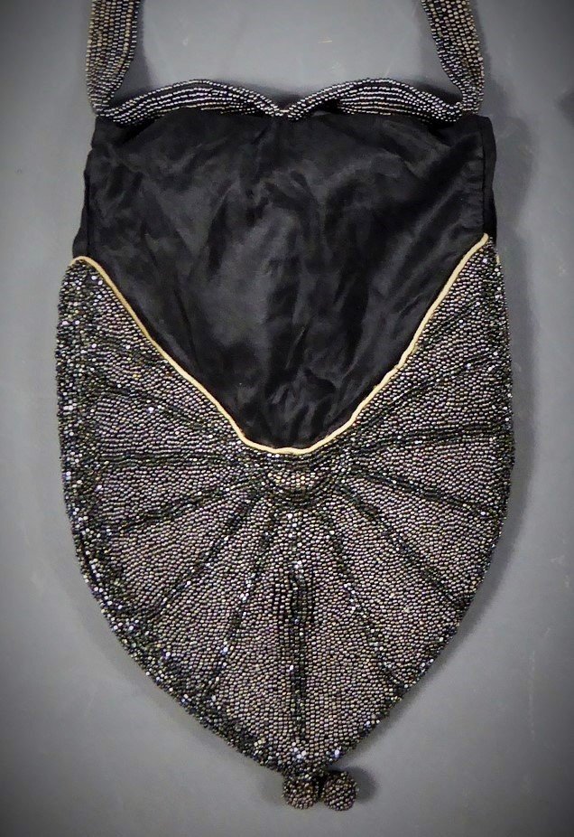 Art Deco Reticle In Taffeta And Marcasite Beads Circa 1925-photo-3