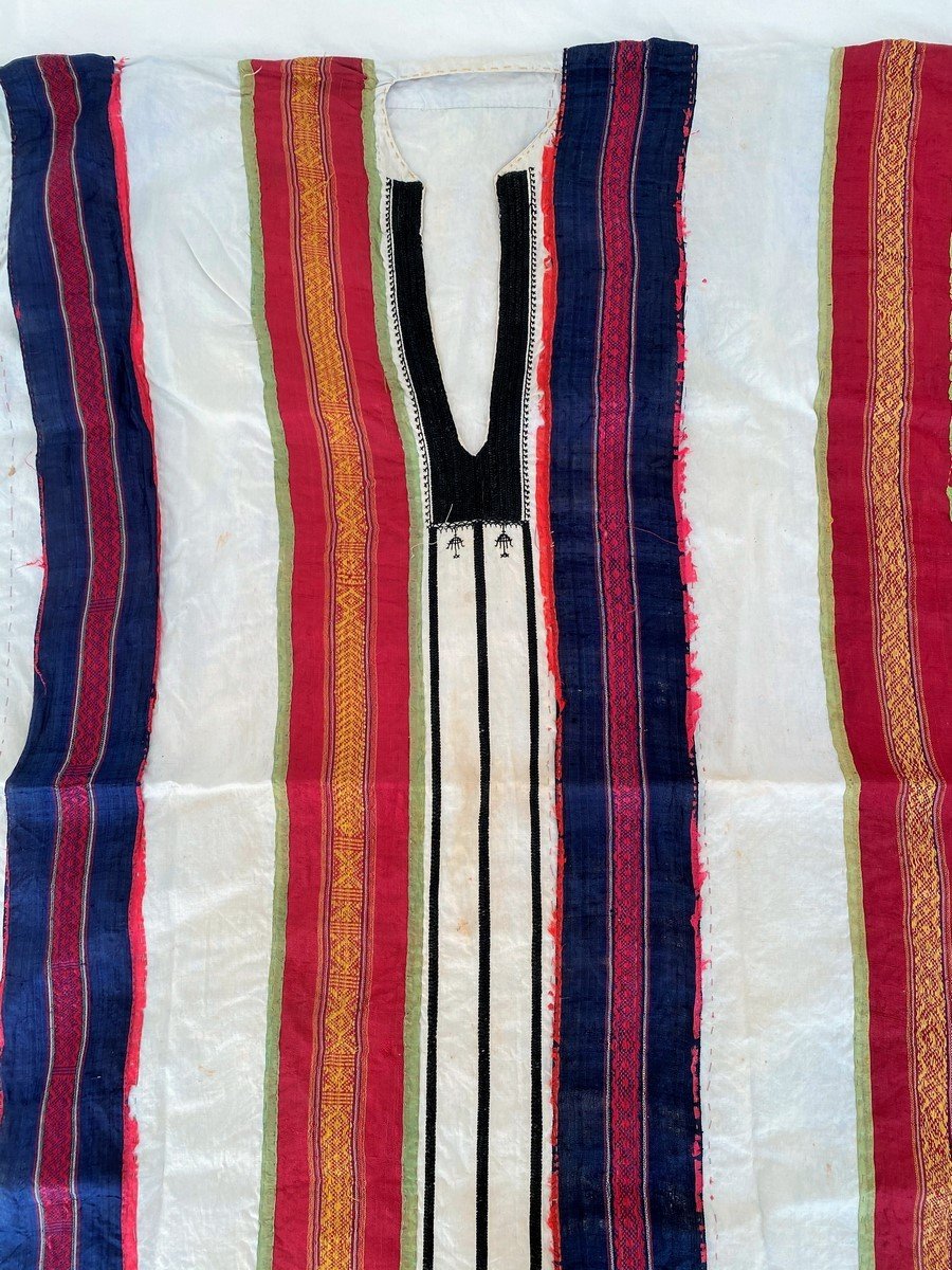 A Cotton Berber Blouse And Silk Ribbons - South Tunisia Circa 1920-photo-6