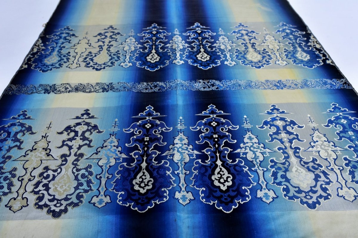 Edging And Shaded Silk Satin Scarf - Spain Circa 1860-photo-4