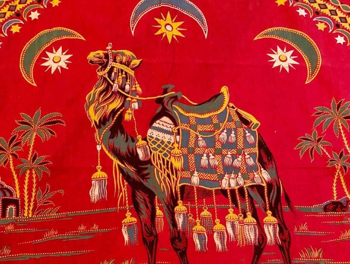 An Adrianople Red Printed Cotton Scarf For The Ottoman Market Circa 1900-1920-photo-1