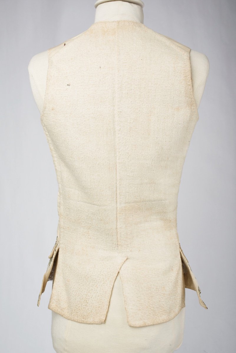 Basque Waistcoat Wholesale From Tours Cream Embroidered Louis XVI Period - France Circa 1785-photo-1