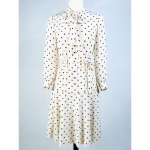 Chanel Haute Couture Polka Dot Crepe Cocktail Dress Numbered 59644 Circa 1975